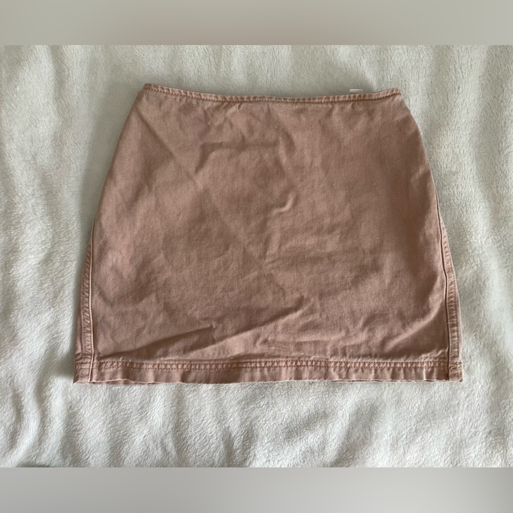 BDG Pink Denim Cotton Mini Skirt